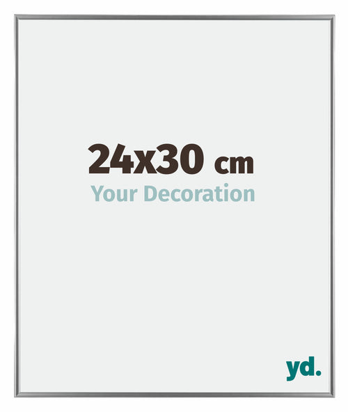 Evry Plastique Cadre Photo 24x30cm Argent De Face Mesure | Yourdecoration.fr