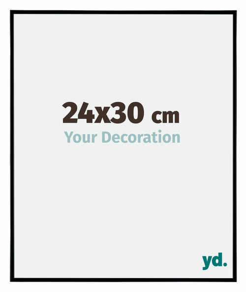 Evry Plastique Cadre Photo 24x30cm Noir Mat De Face Mesure | Yourdecoration.fr