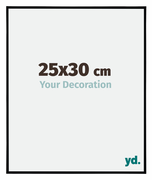 Evry Plastique Cadre Photo 25x30cm Noir Mat De Face Mesure | Yourdecoration.fr