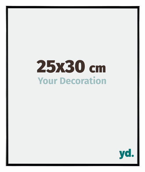 Evry Plastique Cadre Photo 25x30cm Noir Tres Brillant De Face Mesure | Yourdecoration.fr