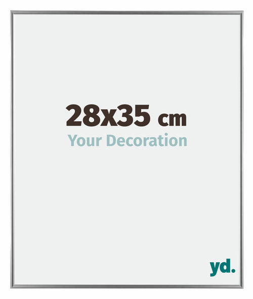 Evry Plastique Cadre Photo 28x35cm Argent De Face Mesure | Yourdecoration.fr