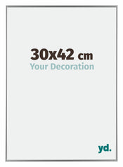 Evry Plastique Cadre Photo 30x42cm Argent De Face Mesure | Yourdecoration.fr