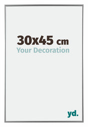 Evry Plastique Cadre Photo 30x45cm Argent De Face Mesure | Yourdecoration.fr