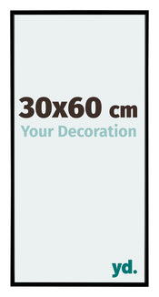 Evry Plastique Cadre Photo 30x60cm Noir Mat De Face Mesure | Yourdecoration.fr