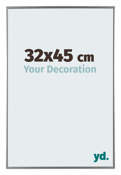 Evry Plastique Cadre Photo 32x45cm Argent De Face Mesure | Yourdecoration.fr