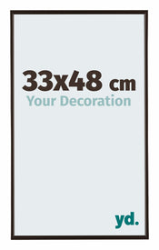 Evry Plastique Cadre Photo 33x48cm Anthracite De Face Mesure | Yourdecoration.fr