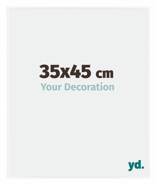 Evry Plastique Cadre Photo 35x45cm Blanc Brillant De Face Mesure | Yourdecoration.fr