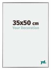 Evry Plastique Cadre Photo 35x50cm Argent De Face Mesure | Yourdecoration.fr