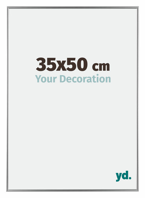 Evry Plastique Cadre Photo 35x50cm Argent De Face Mesure | Yourdecoration.fr