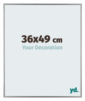 Evry Plastique Cadre Photo 36x49cm Argent De Face Mesure | Yourdecoration.fr