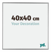 Evry Plastique Cadre Photo 40x40cm Argent De Face Mesure | Yourdecoration.fr