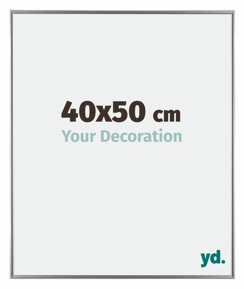 Evry Plastique Cadre Photo 40x50cm Argent De Face Mesure | Yourdecoration.fr