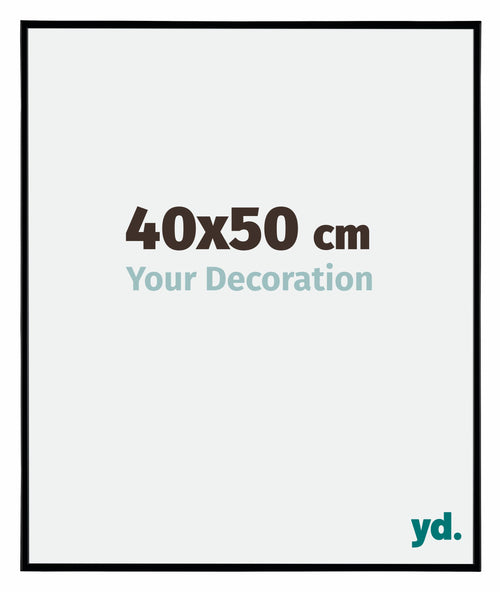 Evry Plastique Cadre Photo 40x50cm Noir Mat De Face Mesure | Yourdecoration.fr