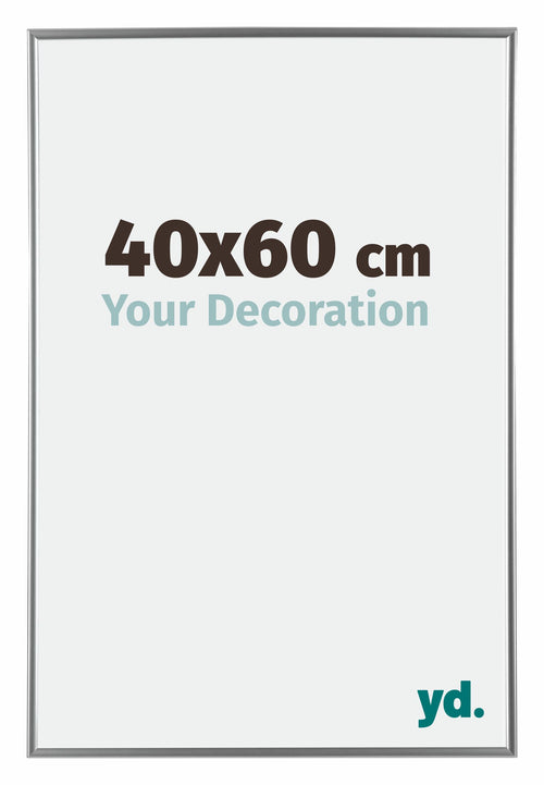 Evry Plastique Cadre Photo 40x60cm Argent De Face Mesure | Yourdecoration.fr