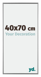 Evry Plastique Cadre Photo 40x70cm Argent De Face Mesure | Yourdecoration.fr