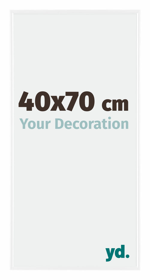 Evry Plastique Cadre Photo 40x70cm Blanc Brillant De Face Mesure | Yourdecoration.fr