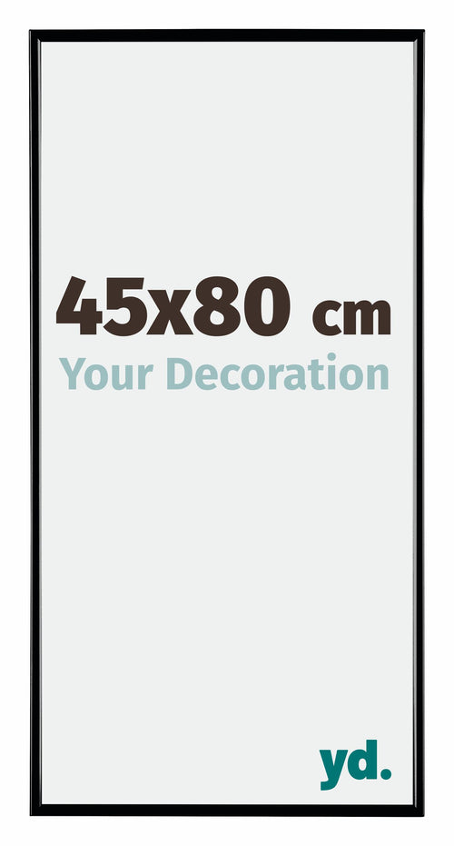 Evry Plastique Cadre Photo 45x80cm Noir Tres Brillant De Face Mesure | Yourdecoration.fr