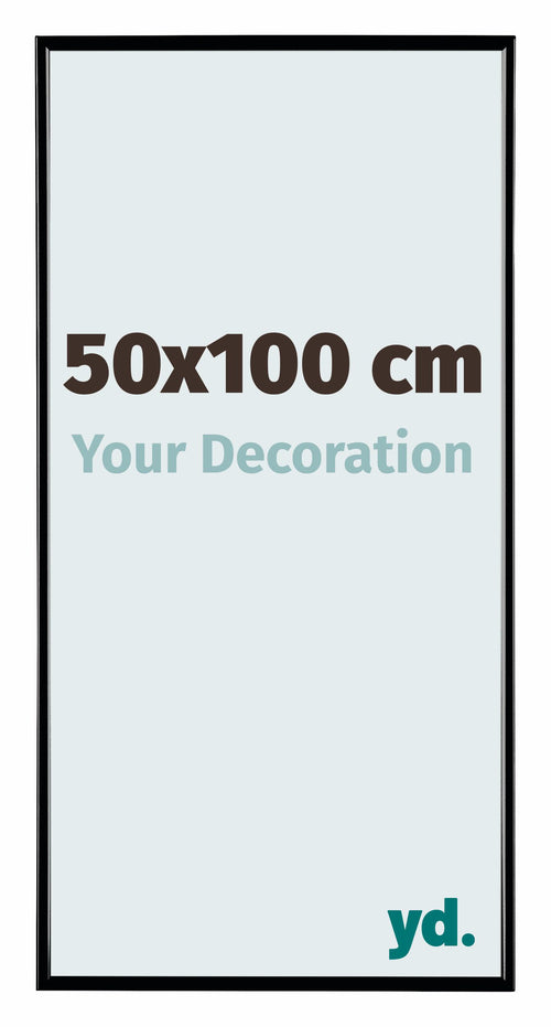 Evry Plastique Cadre Photo 50x100cm Noir Brillant De Face Mesure | Yourdecoration.fr