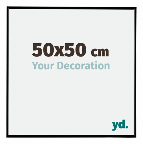 Evry Plastique Cadre Photo 50x50cm Noir Tres Brillant De Face Mesure | Yourdecoration.fr