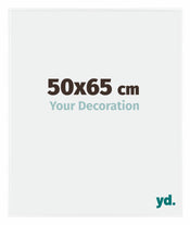 Evry Plastique Cadre Photo 50x65cm Blanc Brillant De Face Mesure | Yourdecoration.fr