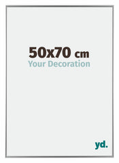 Evry Plastique Cadre Photo 50x70cm Argent De Face Mesure | Yourdecoration.fr