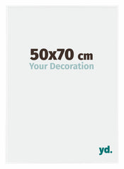 Evry Plastique Cadre Photo 50x70cm Blanc Brillant De Face Mesure | Yourdecoration.fr