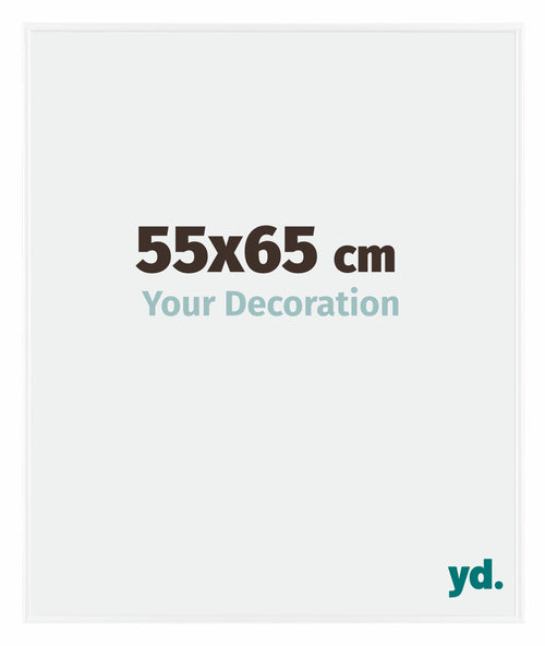 Evry Plastique Cadre Photo 55x65cm Blanc Brillant De Face Mesure | Yourdecoration.fr