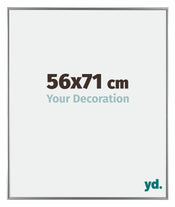 Evry Plastique Cadre Photo 56x71cm Argent De Face Mesure | Yourdecoration.fr