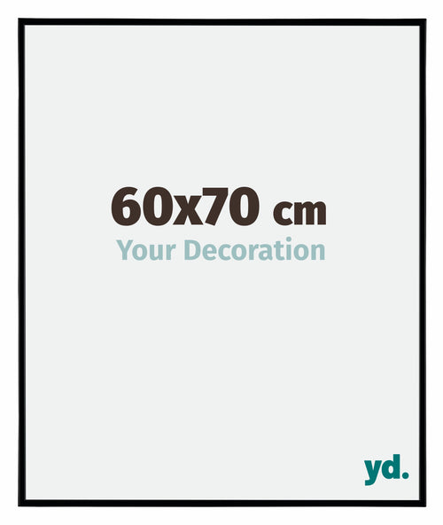 Evry Plastique Cadre Photo 60x70cm Noir Mat De Face Mesure | Yourdecoration.fr