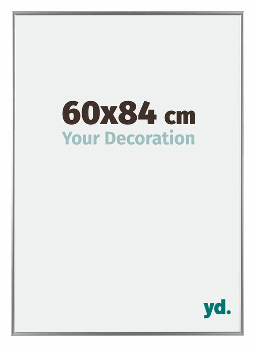 Evry Plastique Cadre Photo 60x84cm Argent De Face Mesure | Yourdecoration.fr