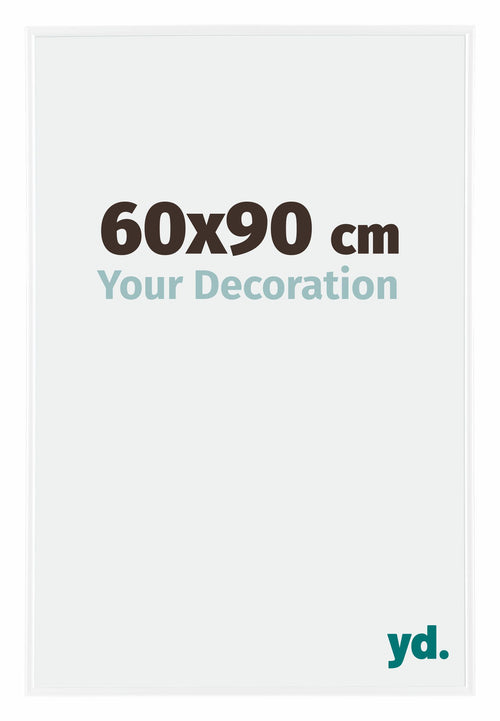 Evry Plastique Cadre Photo 60x90cm Blanc Brillant De Face Mesure | Yourdecoration.fr