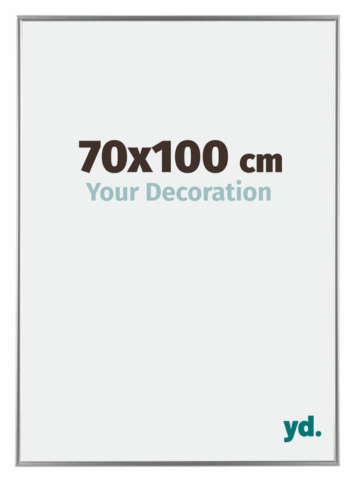 Evry Plastique Cadre Photo 70x100cm Argent De Face Mesure | Yourdecoration.fr