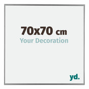 Evry Plastique Cadre Photo 70x70cm Argent De Face Mesure | Yourdecoration.fr