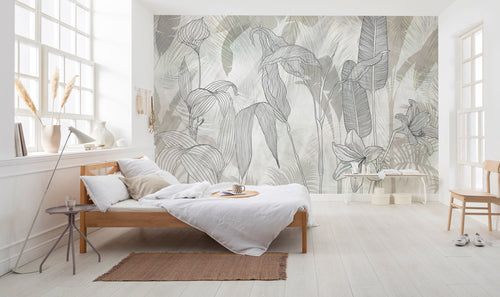 Komar Linierte Lilien Intisse Papier Peint 400x250cm 4 bandes interieur | Yourdecoration.fr