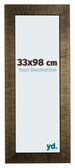 Leeds Bois Cadre Photo 33x98cm Champagne Brosse De Face Mesure | Yourdecoration.fr