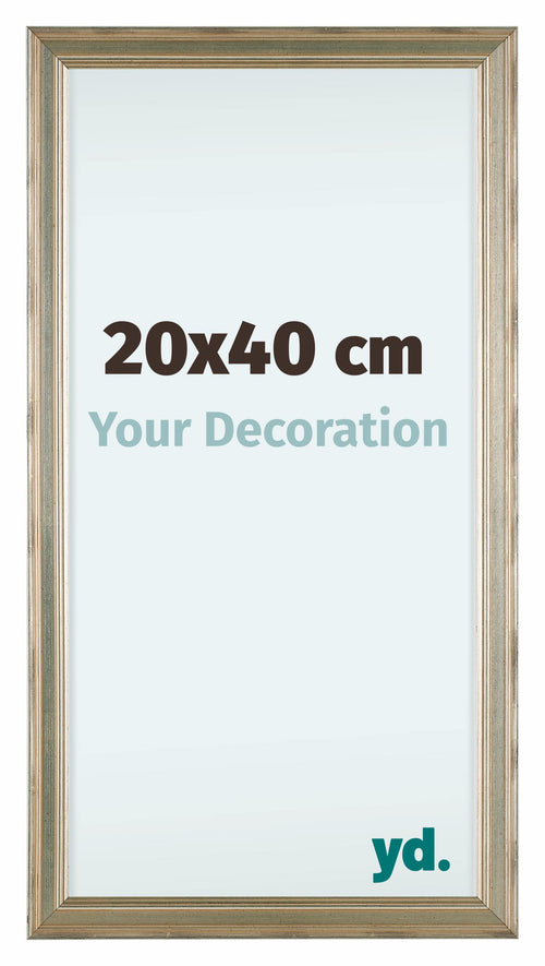 Lincoln Bois Cadre Photo 20x40cm Argent De Face Mesure | Yourdecoration.fr