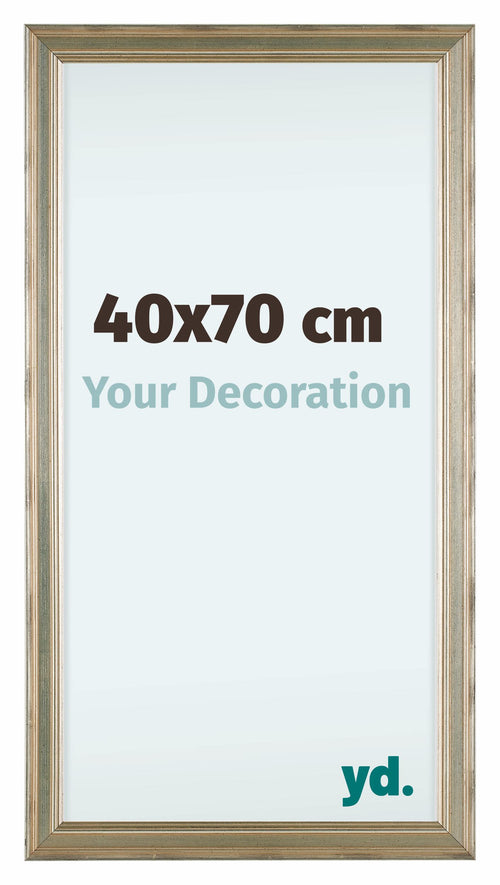 Lincoln Bois Cadre Photo 40x70cm Argent De Face Mesure | Yourdecoration.fr