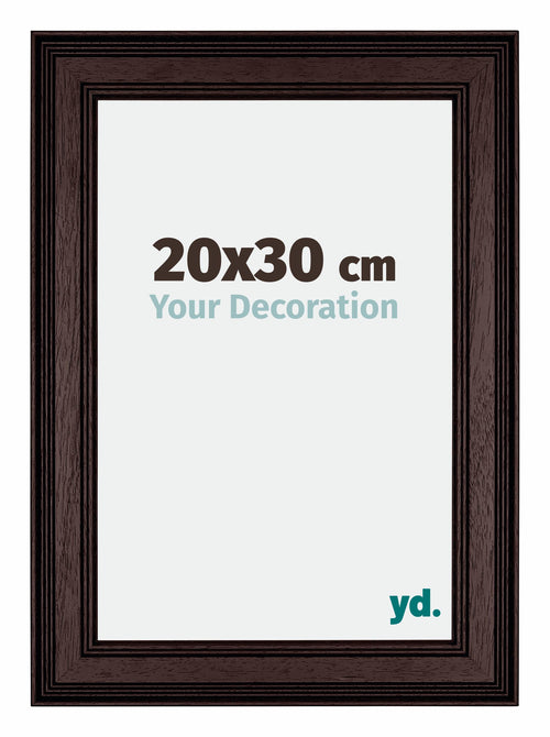 Londen Bois Cadre Photo 20x30cm Brun Wengé De Face Mesure | Yourdecoration.fr