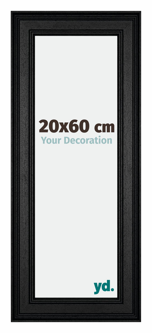 Londen Bois Cadre Photo 20x60cm Noir De Face Mesure | Yourdecoration.fr