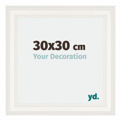 Londen Bois Cadre Photo 30x30cm Blanc De Face Mesure | Yourdecoration.fr