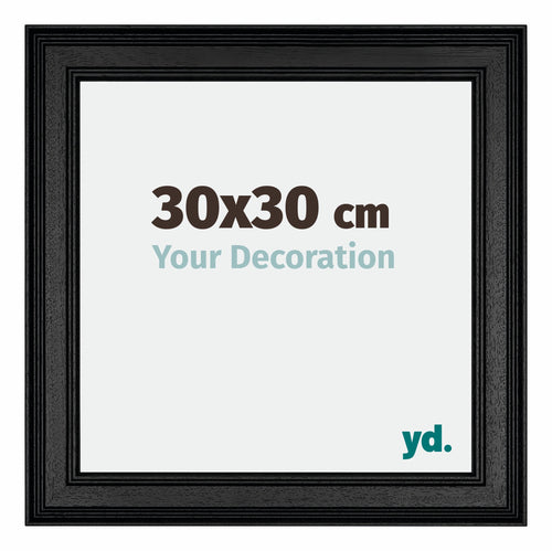 Londen Bois Cadre Photo 30x30cm Noir De Face Mesure | Yourdecoration.fr