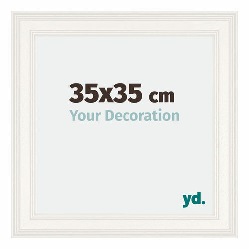 Londen Bois Cadre Photo 35x35cm Blanc De Face Mesure | Yourdecoration.fr