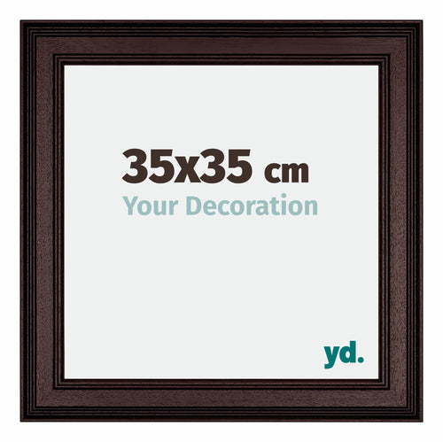 Londen Bois Cadre Photo 35x35cm Brun Wengé De Face Mesure | Yourdecoration.fr