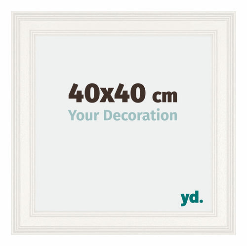 Londen Bois Cadre Photo 40x40cm Blanc De Face Mesure | Yourdecoration.fr