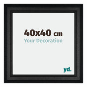 Londen Bois Cadre Photo 40x40cm Noir De Face Mesure | Yourdecoration.fr