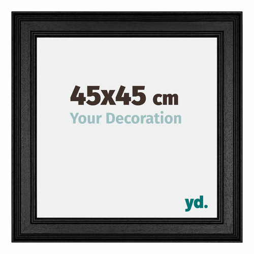 Londen Bois Cadre Photo 45x45cm Noir De Face Mesure | Yourdecoration.fr