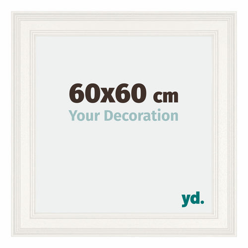 Londen Bois Cadre Photo 60x60cm Blanc De Face Mesure | Yourdecoration.fr