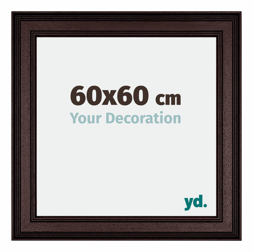 Londen Bois Cadre Photo 60x60cm Brun Wengé De Face Mesure | Yourdecoration.fr