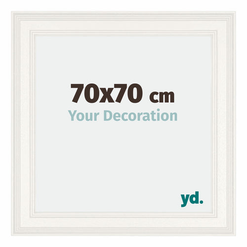 Londen Bois Cadre Photo 70x70cm Blanc De Face Mesure | Yourdecoration.fr