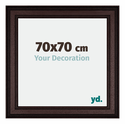 Londen Bois Cadre Photo 70x70cm Brun Wengé De Face Mesure | Yourdecoration.fr